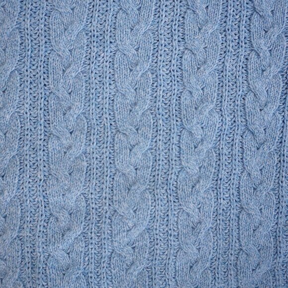 Vintage Northern Reflections Blue Cable Knit Turtleneck Preppy Sweater Cozy XL - Picture 8 of 9
